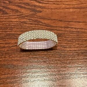 Swarovski Crystal and Sterling Silver Five Row Stretch Bracelet